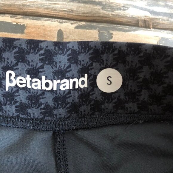 Betabrand Dress Pants Womens Sz Small Dog houndstooth Print Blue gray Yoga work - Picture 8 of 10